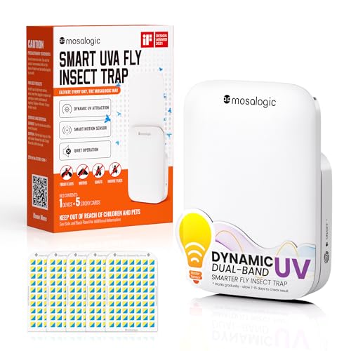 Indoor Fruit Fly Traps Smart Gnat Trap for House Indoor with Motion Sensor Night Light (off white / 1 Device+ 5 Refills)