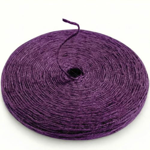 2mm Natural Jute Twine String Thin for Craft Plant Garden Gift Wrapping Christmas Handmade Art Decoration Packing String Home Art Decoration (Purple / 2mm * 328 Feet)