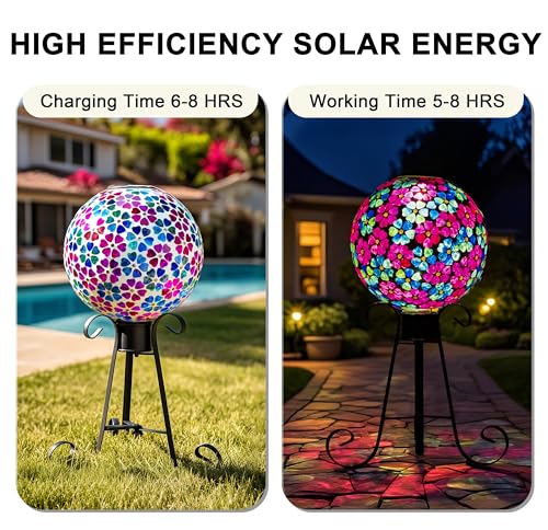 Mosaic Solar Gazing Ball (Heart-solar)