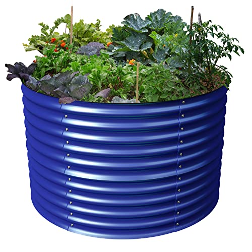 32" Tall Galvanized Raised Garden Bed for Flower Round Galvanized Planter Raised Bed Metal Raised Planter Bed