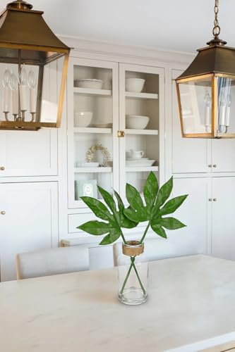 Fake Plants Faux Greenery Stems in Glass Vase with Faux Water (2 Count)