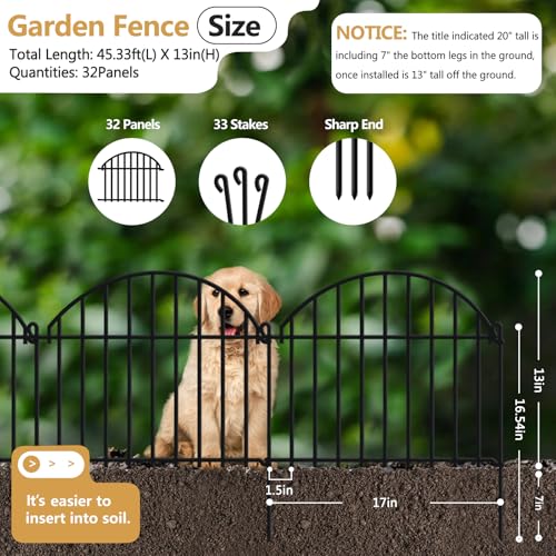 32 Panels Garden Fence (13in(H) x 45.33ft(L))