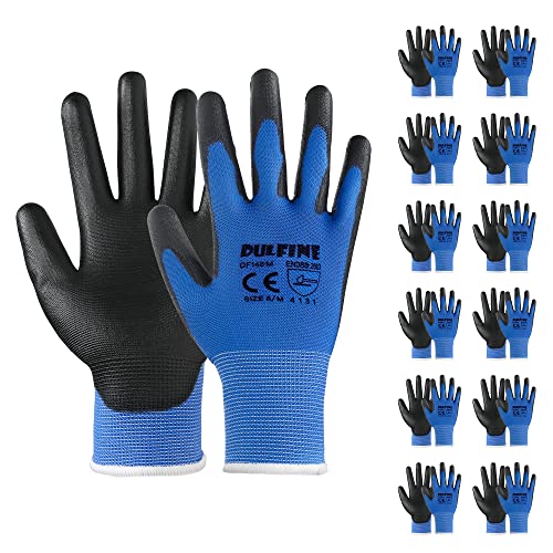 Safety Work Gloves for Men & Women 12 Pairs (12 Count)