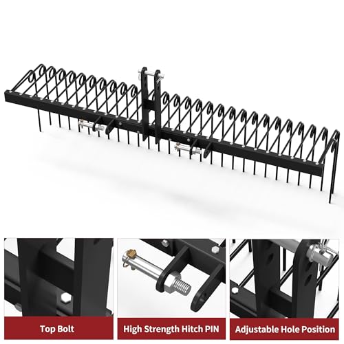 72" Tow Behind Landscape Rake (72 Inch - Black)