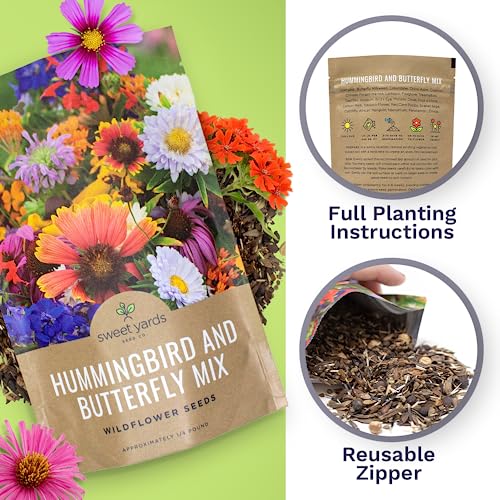 Bulk Wildflower Seeds Butterfly and Humming Bird Mix (4 Ounce)