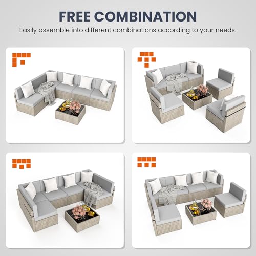 7 Piece Outdoor Sectional Furniture Set (7 Count)