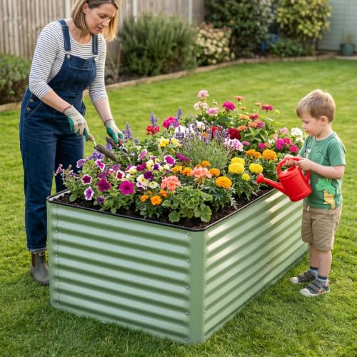 6x3x2 Ft Galvanized Steel Raised Garden Bed (Olivergreen / 6x3x2 (Pack of 1))