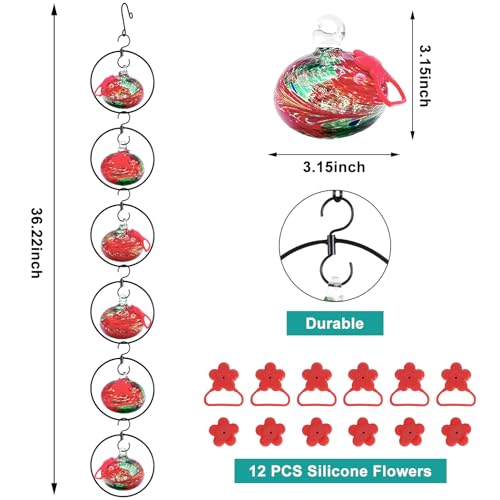 Flexible 6 Pack Hummingbird feeders for Outdoors Hanging Ant and Bee Proof