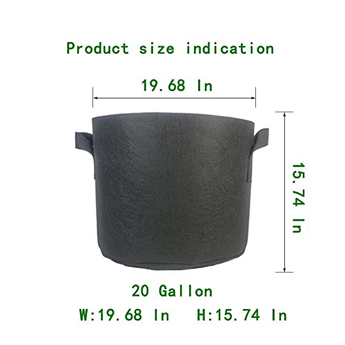 3 Pack 20 Gallon Grow Bags with Handles (3 Count)