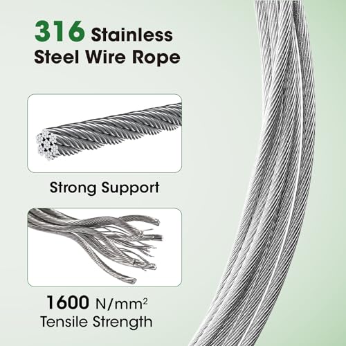 Wire Trellis Kit for Climbing Plants Outdoor 20 Set Wall Mounted Trellis with 98Ft 1 (20 Count)