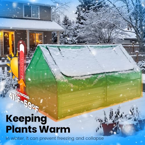 6x3x1ft Galvanized Raised Garden Bed with Cover