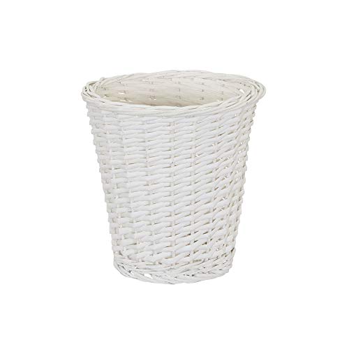 Wicker Waste Basket with Willow Weave and Plastic Liner