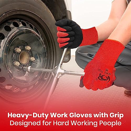 20 Pairs Red Large Work Gloves (20 Count)