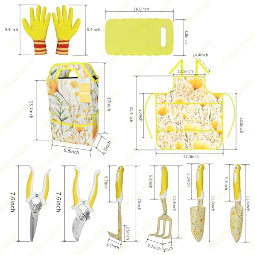 Yellow Garden Tools Set 10 Pieces (yellow)