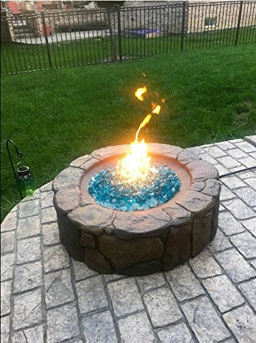 1 4 inch Reflective Fire Glass for Fireplace Fire Pit and Landscaping 10 lb High Luster Caribbean Blue (1/4 inch / Caribbean Blue)