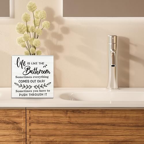 Life Is Like The Bathroom Wooden Sign (Bathroom)