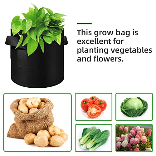 12 Pack 5 Gallon Plant Grow Bags (12 Count)
