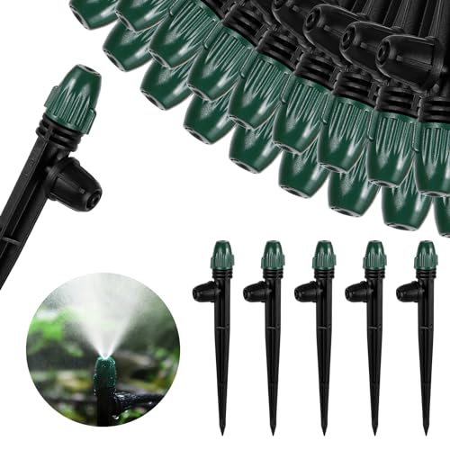 25PC Anti Drop Drip Irrigation Spray on 6.3" Stake (25 Count)