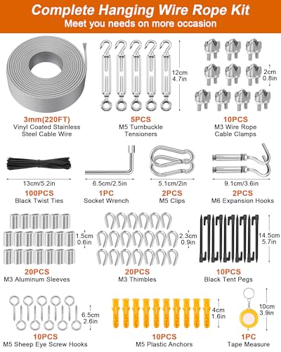 220 FT 1 8" Wire Rope Kit