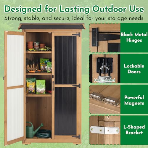 Outdoor Storage Cabinet (Black / 33" x 20" x 70")