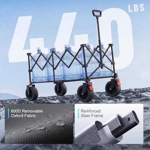 46.6" L Extended Collapsible Wagon (440LBS / Black)