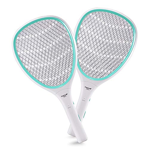2 Pack Bug Zapper Racket Electric Fly Swatter (2 Pack - Light Green)