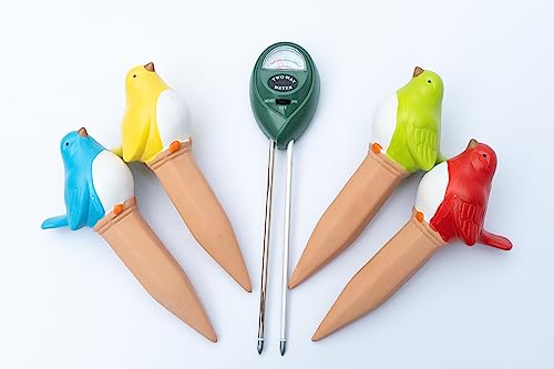 4 Terracotta Bird Plant Watering Devices Plant Waterer Self Watering Terracotta Bird Spikes Self Watering Planter Insert Free Moisture Meter