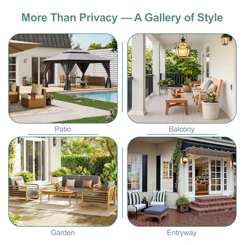 Metal Privacy Screen Outdoor Freestanding Privacy Wall Panels and Decorative Patio Dividers
