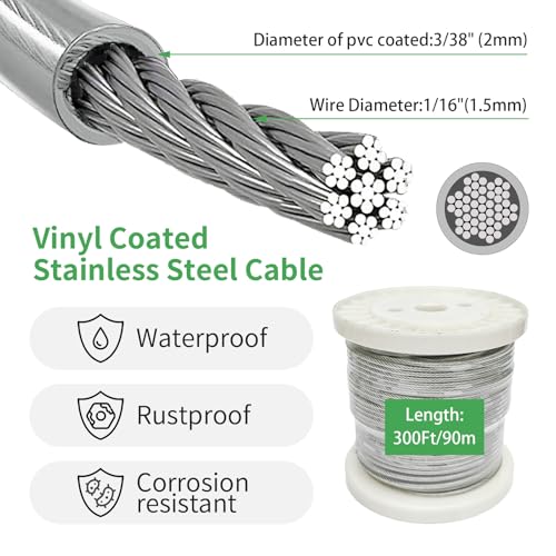 3 38" Wire Cable Rope Kit (300 Foot)