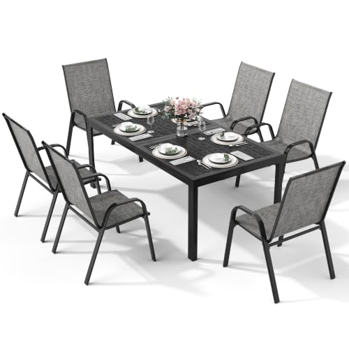7PCS Patio Dining Set (Charcoal / 7 PCS)