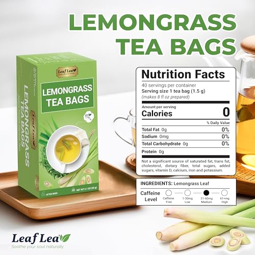 Premium Lemongrass Herbal Tea Bags (80 Count)