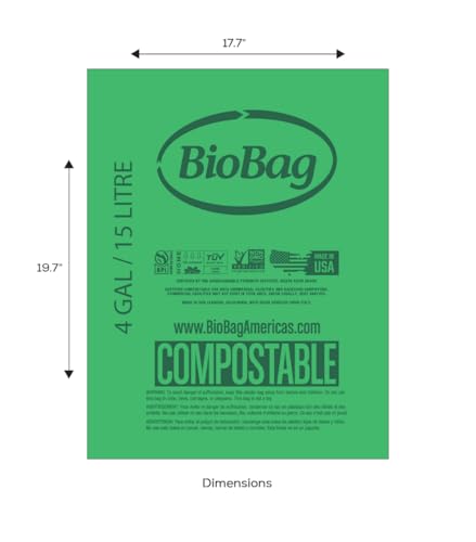 4 Gallon Compostable Trash Bags by BioBag (4 Gallon)
