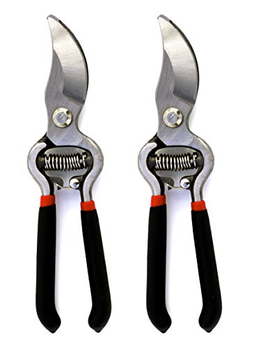 Garden Guru Classic Bypass Pruning Shears Clippers (2 Pack / Bypass Pruner (Black))