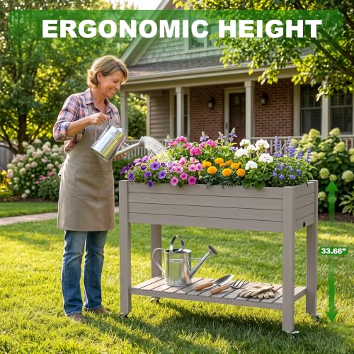 Elevated Resin Raised Garden Bed (Medium Grey / 43.31*17.72*33.66)