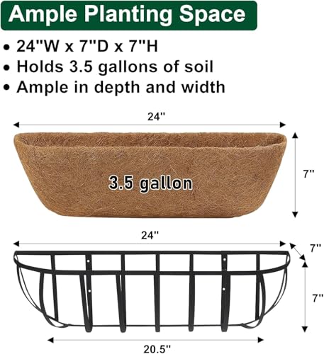 24 Inch Railing Planter 3 Pack (24 inch)