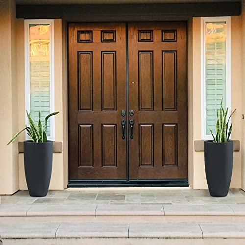 23.6" H Charcoal Concrete Tall Planters Two Pack (Charcoal / 23.6"H Two Pack)
