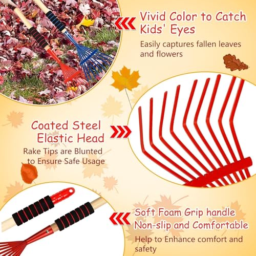 2 Pack Kids Rakes for Leaves