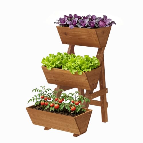 3 Tier Vertical Garden Planter Raised Garden Bed Tiered Planter Box Outdoor