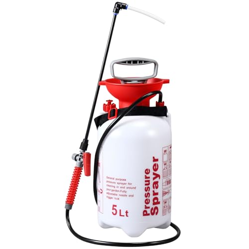 1.3 Gallon 5L Garden Pump Pressure Sprayer Watering Can Device for Watering Hanging Plant Basket Hard to Reach Pump Sprayer for Weeds