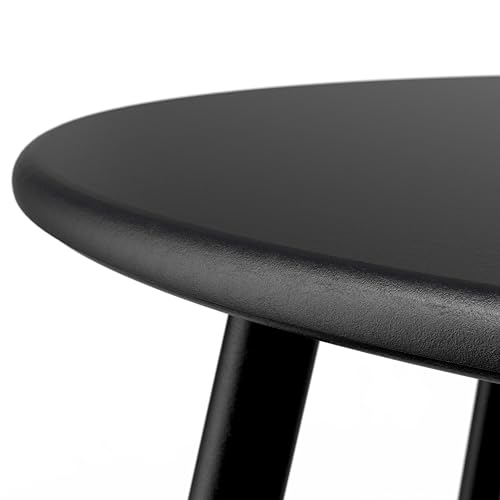 Patio Side Table Waterproof Round Metal Steel Weather Resistant Portable Outdoor and Indoor End Table for Garden Balcony Yard