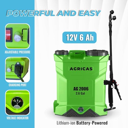 Battery Powered Backpack Sprayer 2.6 Gallon