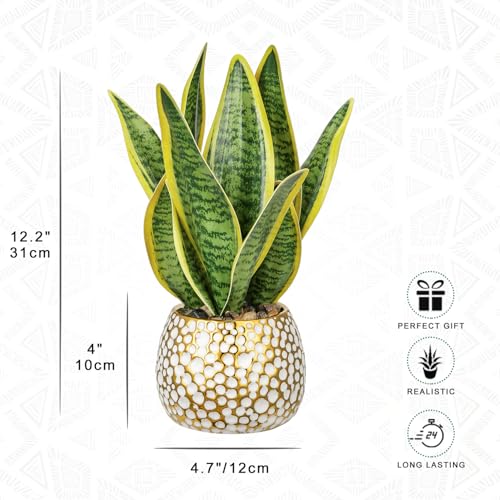 Artificial Snake Plant Potted Faux Sansevieria Trifasciata Plants