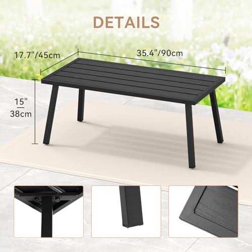 Small Metal Outdoor Coffee Side Table for Outside Patio