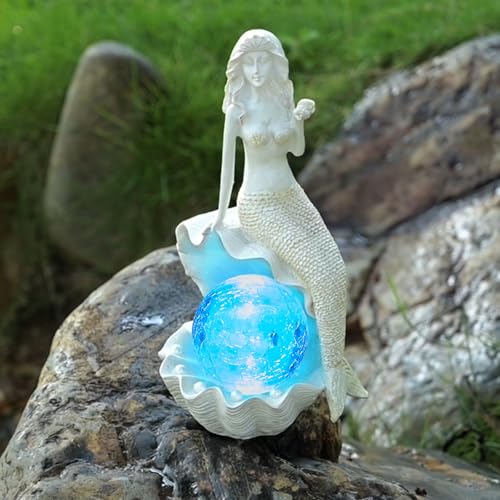 Solar Garden Mermaid Decor Outdoor Statue