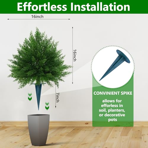 1PCS Artificial Cypress Topiary Ball Trees with Spike (Cedar)