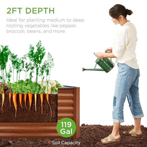 4x2x2ft Outdoor Metal Raised Garden Bed