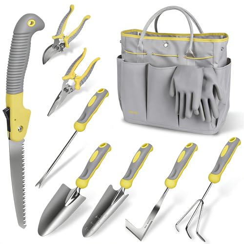 10Pcs Heavy Duty Stainless Steel Garden Hand Tools Set for Planting