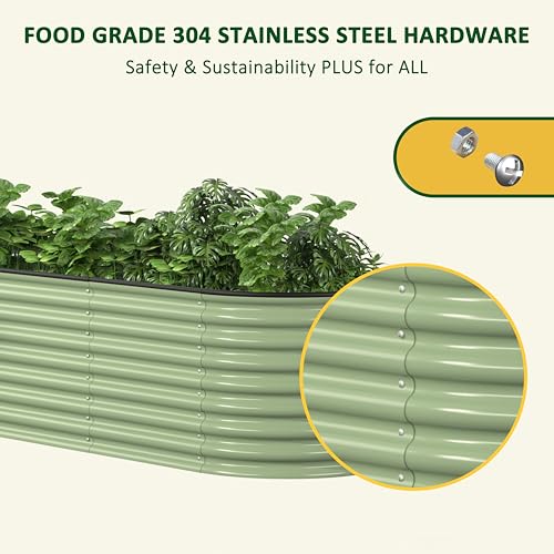 8x2x2ft Galvanized Raised Garden Bed (Olive Green / 8x2x2FT)