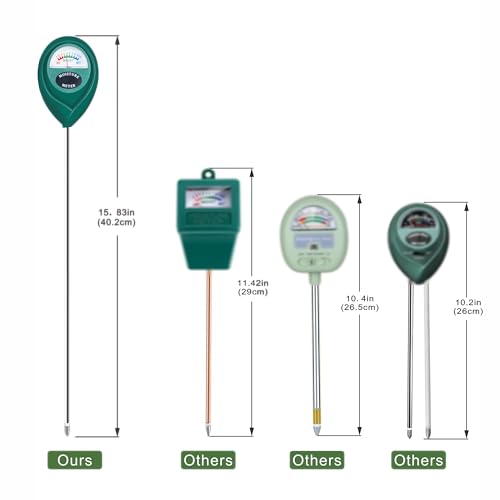 2 Pack Long Probe Plant Soil Moisture Meter