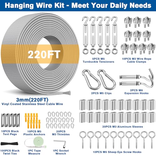 220FT 1 8" Wire Rope Kit (192 Count)